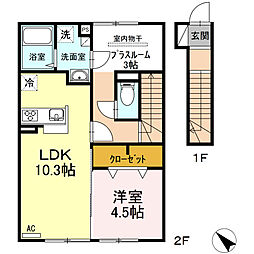 セジュール南花岡3 1LDKの間取図画像