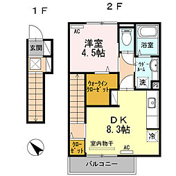 飯島コーポ 1LDKの間取図画像