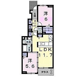 ラ・ブレーメンC 2LDKの間取図画像
