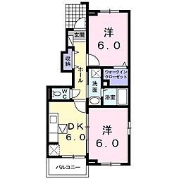 サン・アンジュ 2DKの間取図画像