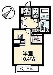 シャーメゾン・悠 1階ワンルームの間取り