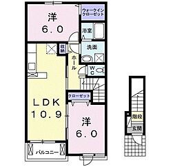 カーサボナールA 2LDKの間取図画像