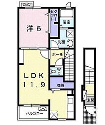 グランクレールC 1LDKの間取図画像