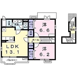 エバーグリーン 2LDKの間取図画像