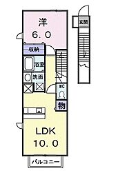 プリムローズK 1LDKの間取図画像