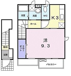 ロサブランカ 1Kの間取図画像