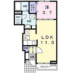 サンレジデンス 1LDKの間取図画像
