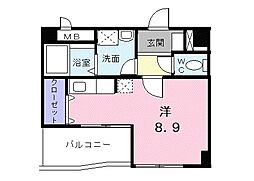 エスタシオン ワンルームの間取図画像