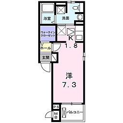CASARITA ワンルームの間取図画像