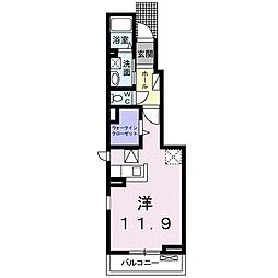 アヴニールA ワンルームの間取図画像