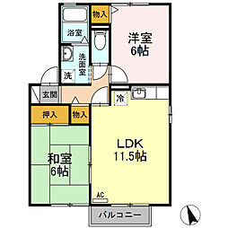 エムズパレスA 2LDKの間取図画像