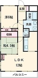 ハートレジデンス塚本 2LDKの間取図画像