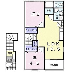 ピュアパルスB 2LDKの間取図画像
