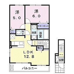 パールマリン2 2LDKの間取図画像