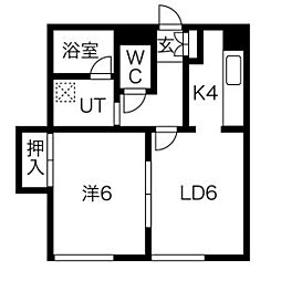 千代田ミサキ・コーポ 1LDKの間取図画像