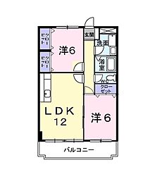 ワンダース 2階2LDKの間取り