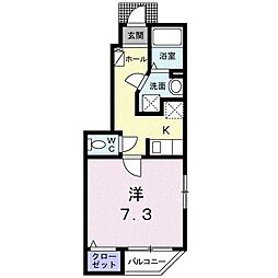 メゾンフローラ 1Kの間取図画像