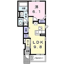エスポワールS 1LDKの間取図画像