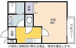 メゾン・ド・ジュネスII 2階1Kの間取り