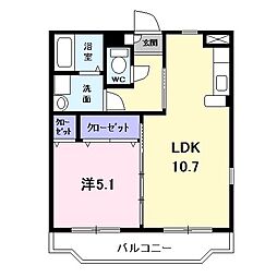 リベルテ 3階1LDKの間取り