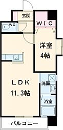 ギャラン陣原 1LDKの間取図画像
