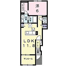 アステール 1LDKの間取図画像