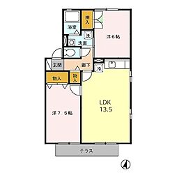 Ｃｈａｔｅａｕ　Ａ 1階2LDKの間取り