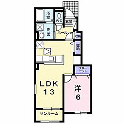 ファミールT・K2 1LDKの間取図画像