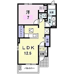 ガーデンハウスL.AA 1LDKの間取図画像