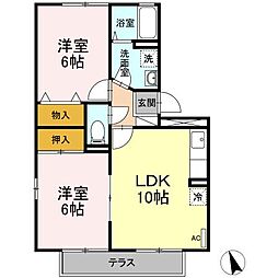 グランドゥールタナカ 2LDKの間取図画像