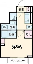 ヴィーブル 1Kの間取図画像