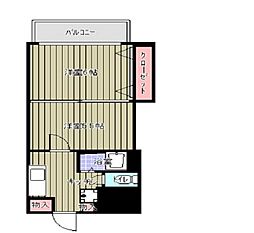 リッツコート宮町 3階2Kの間取り
