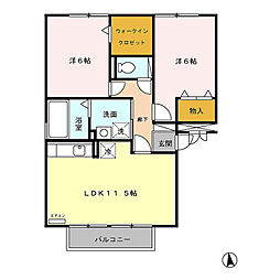 シェレンバーム 3階2LDKの間取り