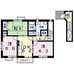 モ・メゾンA 3DKの間取図画像