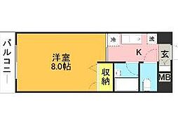 アリターレ博多 1Kの間取図画像