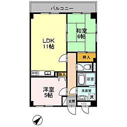 ロワイヤルTN 2LDKの間取図画像