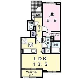 グレイス・カーサ　I 1階1LDKの間取り