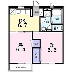 ルミエール・マキタ 2DKの間取図画像