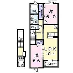 ラルプ・デュエズ 2LDKの間取図画像