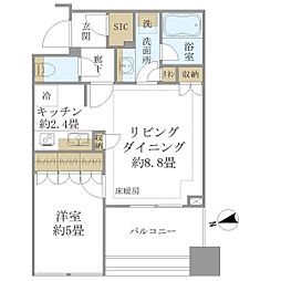東京メトロ南北線 白金高輪駅 徒歩3分の賃貸マンション 6階1LDKの間取り
