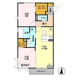 roi del’ours　III 1階2LDKの間取り