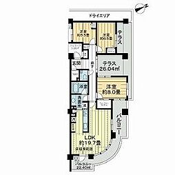 小田急小田原線 玉川学園前駅 徒歩13分の賃貸マンション 1階3LDKの間取り