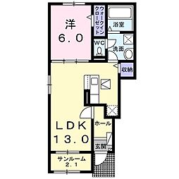 ドリームシャイニーハウス2 1LDKの間取図画像