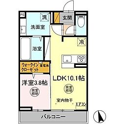 PrimeurIII(プリムールスリー) 3階1LDKの間取り