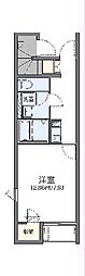 レオネクスト袖広 1Kの間取図画像