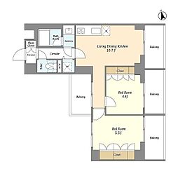 OPENBLOOM綾瀬 2LDKの間取図画像