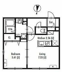 ＧＲＡＮ　ＰＡＳＥＯ中野新橋 2階1LDKの間取り