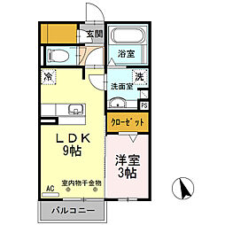 グリーンティア 1LDKの間取図画像