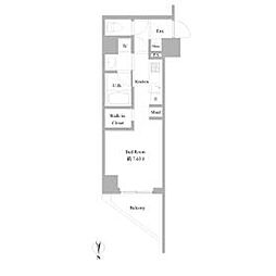 Ｂ　ＣＩＴＹ　ＡＰＡＲＴＭＥＮＴ　ＮＡＫＡＮＯ　ＥＡＳＴ 3階ワンルームの間取り