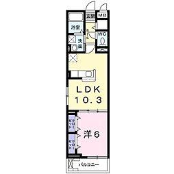 トゥジーテ 1LDKの間取図画像